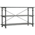 thumbnail image 3 of Weston Home Clayton Rustic Metal and Wood Console TV Stand, for TVs up to 48", Grey, 3 of 4