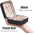thumbnail image 2 of Mini Jewelry Box Organizer Portable Travel Jewelry Case for Ring Pendant Earring Necklace Bracelet Storage Holder Boxes for Birthday Gift Girls Black, 2 of 6