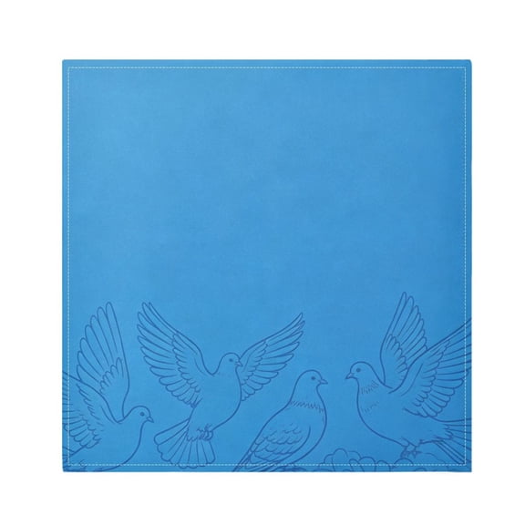 Iauyy Satin Napkins Set of 1- Dandelion- Blue DIY Printing Decoration Cloth Napkin- Easy Care for Home/Party