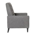 thumbnail image 6 of Emma + Oliver Jules Mid-Century Modern Button Tufted Fabric Upholstered Easy Pushback Recliner in Gray with Wooden Legs, 6 of 13