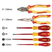 Wiha 32984 6 Piece Insulated Industrial Pliers/Drivers Set