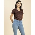 thumbnail image 2 of Moomaya Womens Printed Round Neck, Short Puffed Sleeves Casual Top, 2 of 7