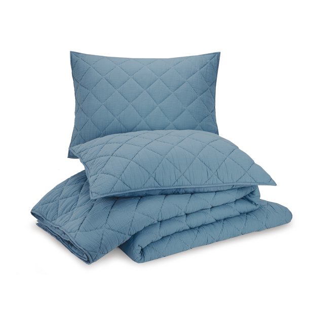 Better Homes & Garden Blue Diamond Gauze Quilt, Standard Sham (2 Count