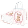 thumbnail image 3 of Cute Cartoon Pink Bow Party Gift Paper Bag Color Printed White Kraft Handbag Customizable, 3 of 5
