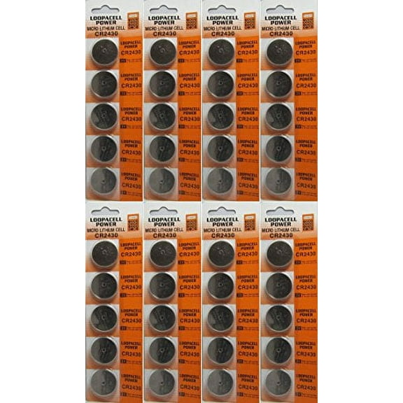 40 Genuine Loopacell ECR2430 Fresh Dates, Lithium 3v Batteries CR2430