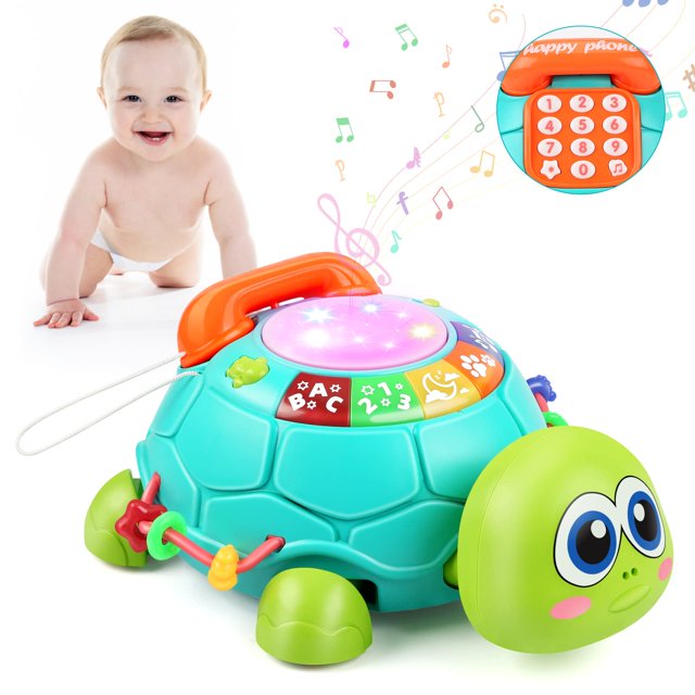 Juguete Musical Turtle para bebés bilingüe de 6 a 12 meses con luz y música