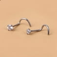 thumbnail image 6 of Ruanlalo Nose Ring,1Pc Exquisite Polishing Nose Ring Number Shaped Titanium Steel Cubic Zirconia Nose Stud for Party, 6 of 6
