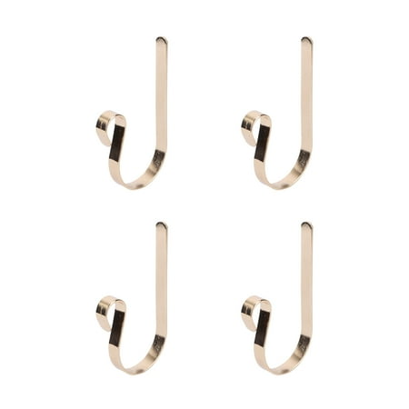

4Pcs Clothes Hanger Hook Door Back Hook Metal Rack Wall-mounted Hook (Golden)