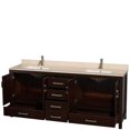 thumbnail image 7 of Wyndham WCS141480DWHIVUNSMXX 80 Inch Vanity with Ivory Marble Top in White, 7 of 7