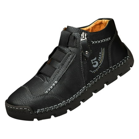 Men s British Large Casual Fashion Sneaker Shoes for Men Leather Handcrafted foreign Trade Sneaker Rack for Men Zipper Sports Shoes