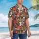 thumbnail image 3 of Fotbe Mushrooms And Leaves Camisa Hawaiana para Hombre Unisex – Camisa Casual de Verano con Botones de Manga Corta de Algodón y Lino,3X-Large, 3 of 7