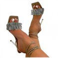 thumbnail image 4 of Sandalias Mujer Tacones Altos Moda Verano Cabeza Cuadrada Peep Toe Vendaje Sandalias Zapatos Wmkox8yii  hfjk4863, 4 of 4