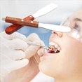 thumbnail image 4 of 6X Laboratorio Dental, Espátula de 8 Pulgadas, Acero Inoxidable, Yeso, Alinear, Mezclar, , Instrumento Final con Manejar de Madera., 4 of 5