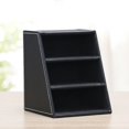thumbnail image 4 of Soporte de Control remoto de cuero PU negro, organizador de caja de almacenamiento de Control remoto de cuero, organizador de escritorio para guía de TV, correo, Electro, 4 of 5