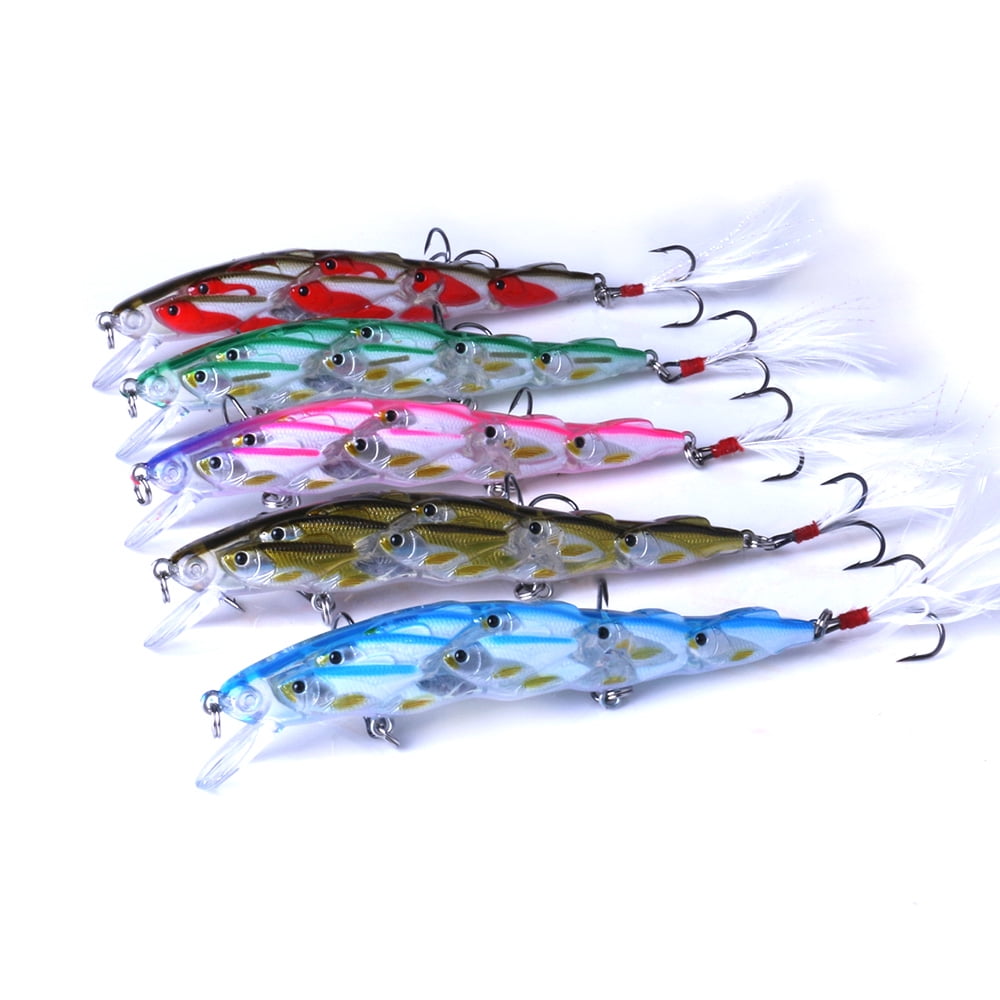 HENGJIA Fishing Deep Diving Fishing Lures Swimbait Large Sinking Minnow Lure Saltwater Jerkbait Lure 5Pcs/kit, 0.55oz/4.53in
