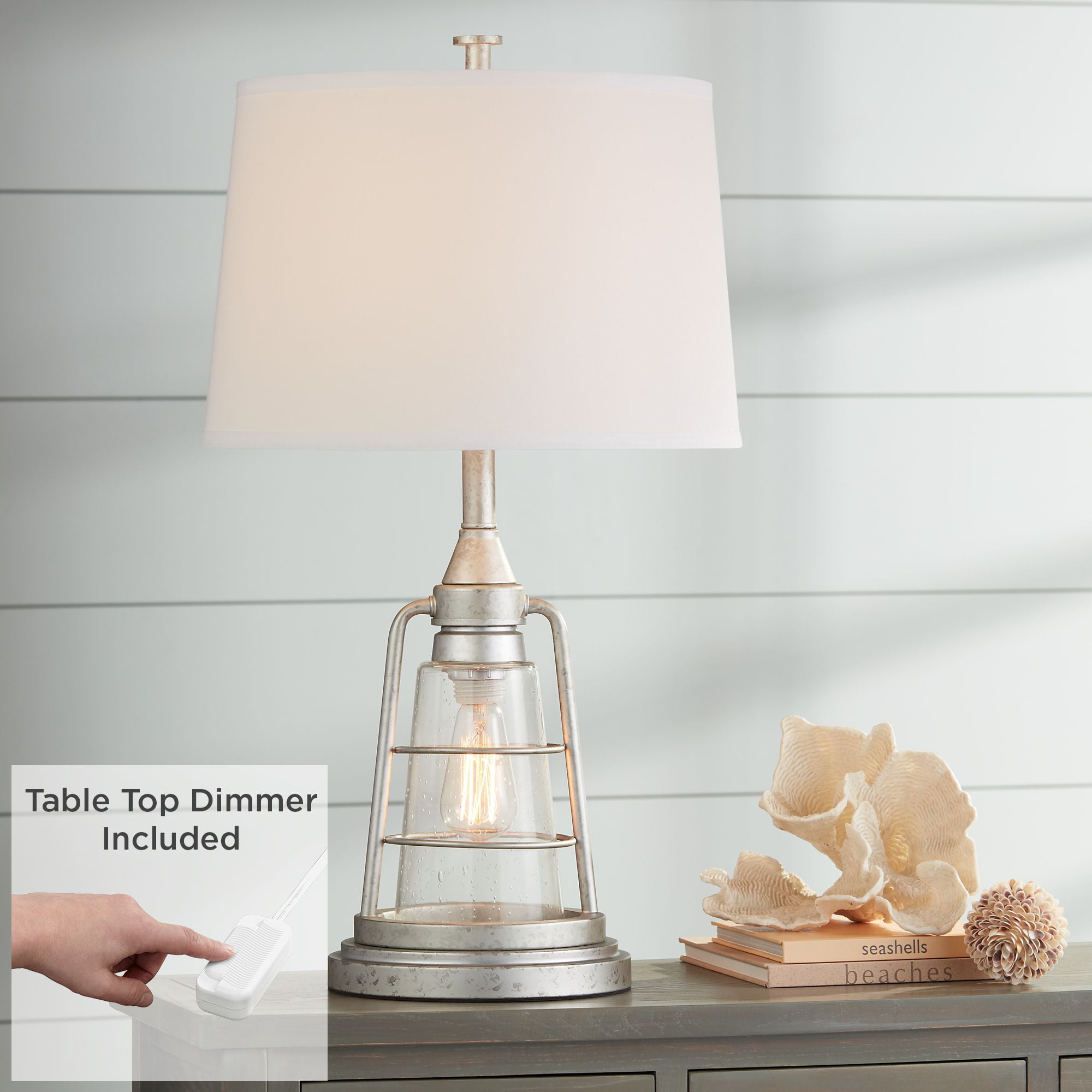 Rustic Industrial Table Lamp, Metal Side Table Lamps