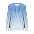 thumbnail image 5 of Sweatshirt for Womens Crew Neck Long Sleeve Gradient Pullover Tops Soft Outfits Casual Lightweight Pleated Clothes, 5 of 5