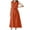 Orange, variant on Womens Cotton Linen Tank Sundress Tunic Solid Color Sleeveless Maxi Dress Crewneck Bow Tie Front Keyhole Back Dresses