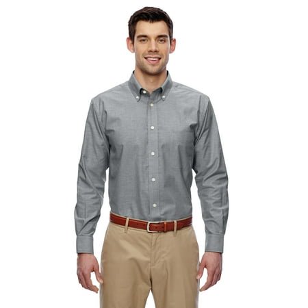 Harriton Chemise Oxford à Manches Longues pour Hommes avec Libération de Taches