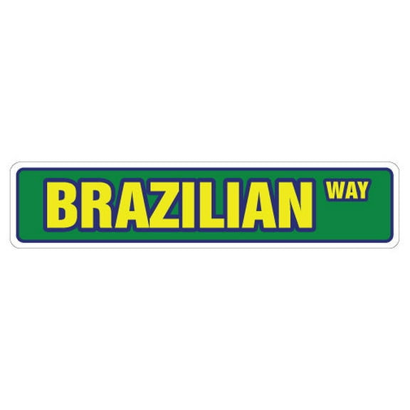 BRAZILIAN FLAG Street Sign Brazil Portuguese flags Bandeira do | Indoor/Outdoor |  18" Wide