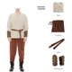 thumbnail image 4 of Conjunto de 4 piezas de disfraz de pirata para hombre, para Halloween, para adulto, estilo medieval, renacentista, vikingo, camisa con banda, pantalones, cinturón, accesorios para cosplay, 4 of 4