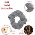 thumbnail image 3 of Motique Accessories Set of 2 Solid Scrunchies Perfect for Adult Female and Girls (Heather Grey), 3 of 5