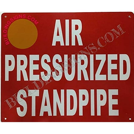 

AIR PRESSURIZED Standpipe Sign (Aluminium Reflective RED 10x12) (ref-2201)