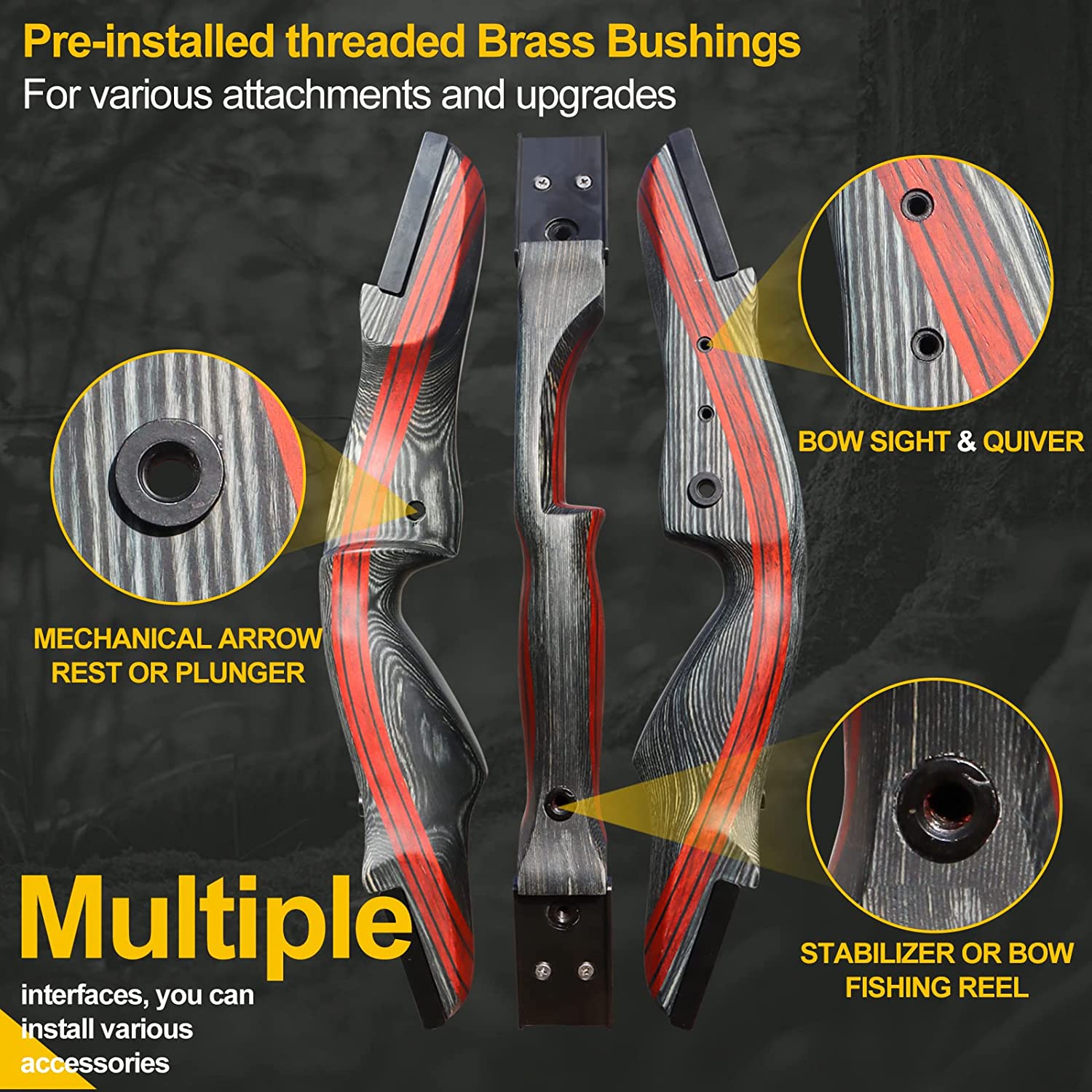 62" Archery Recurve Bow And Arrow For Adults Hunting & Target Shooting