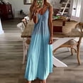 thumbnail image 1 of Robe Décontractée Robe Longue Camisole Décontractée Col en V Débardeur Maxi Imprimé Sans Manches Robe pour Femmes TG Vert, 1 of 2