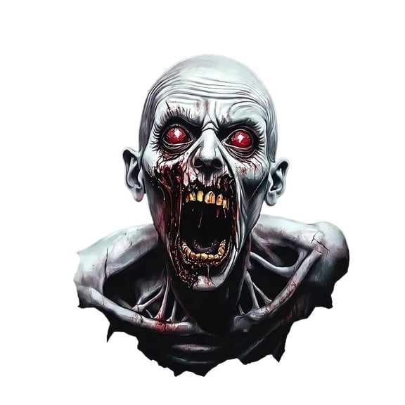 Ktlvex Halloween Wall Sticker, 1pc, 11.8111.81in Head-Shaped Crashing-Thru-Wall Decor, Plastic, Multicolor  Bedroom, Dorm & Party