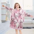 thumbnail image 5 of BZSMCE Wearable Blanket Hoodie Fashion Pink Puppy Paradise Home Wear, 5 of 7