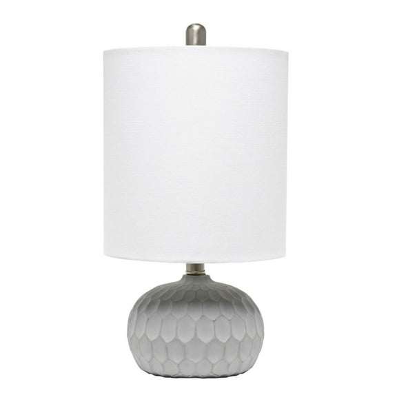 Lalia Home Decorative Concrete Thumbprint Table Lamp with White Fabric Shade