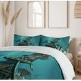 thumbnail image 6 of Ambesonne Mermaid Duvet Cover Sets, Ocean Mythical Pirate, 2-Queen, Azure Blue Brown Cream, 6 of 7