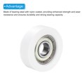thumbnail image 4 of Nylon Pulley Wheel 10x38x7mm 608zz Bearing Sliding Conveyor Roller Wheel, White, 6 Pack, 4 of 5