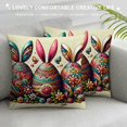 thumbnail image 3 of YANMS Happy Easter Peeps Decorative Throw Pillow Covers, Bunnies Eggs Chicks Blue Truck Stripes Cushion Case Decor, Flowers Butterfly Home Decoration for Sofa Couch, 3 of 5
