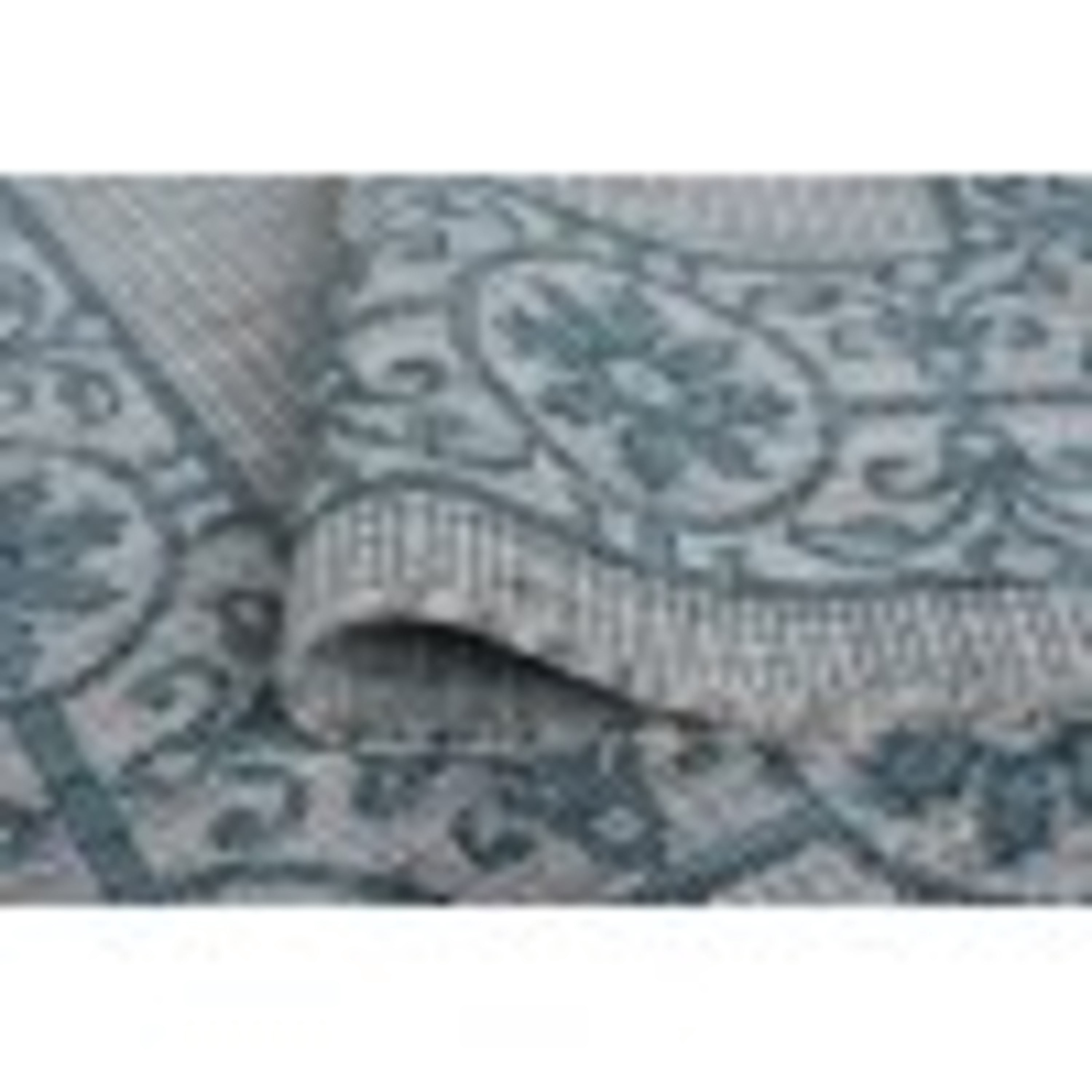 Veranda Traditional 2.7' x 7' Teal and Light Gray Polypropylene Outdoor Area Rug