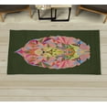 thumbnail image 1 of Zoo Decorative Rug, Colorful Animals Geometric Diamond Face Lions Mane Safari Wildlife Theme Image, Quality Carpet for Bedroom Dorm and Living Room, 6 Sizes, Hunter Green, by Ambesonne, 1 of 1