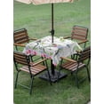 thumbnail image 4 of Outdoor Tablecloths with Umbrella Hole & Zipper, Spring 60x60 Inch Square Tablecloths, Bicycles Botanical Rose Leaves Butterfly Wood Grain Waterproof Table Cloth, Patio/Pool/Picnic Table Covers, 4 of 8