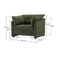 thumbnail image 3 of Myralynn Modern Warp Knitted Fabric Upholstered Lounge Accent Armchair with High Backrest, Detachable Button Cushions, Green, 3 of 6