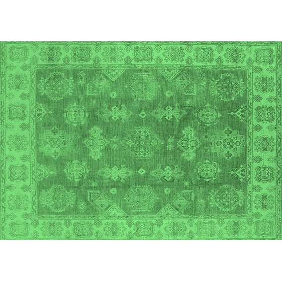 Ahgly Company Indoor Rectangle Oriental Emerald Green Traditional Area Rugs, 3' x 5'