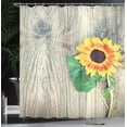 thumbnail image 4 of Ambesonne Sunflower Shower Curtain, Wood Board Bouquet, 69"Wx84"L, Brown Green Yellow, 4 of 5
