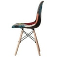 thumbnail image 3 of Chaise Patchwork en Tissu Moderne avec Pieds en Bois pour Cuisine, Salle à Manger, Entrée, Salon, Ensemble de 4, 3 of 7