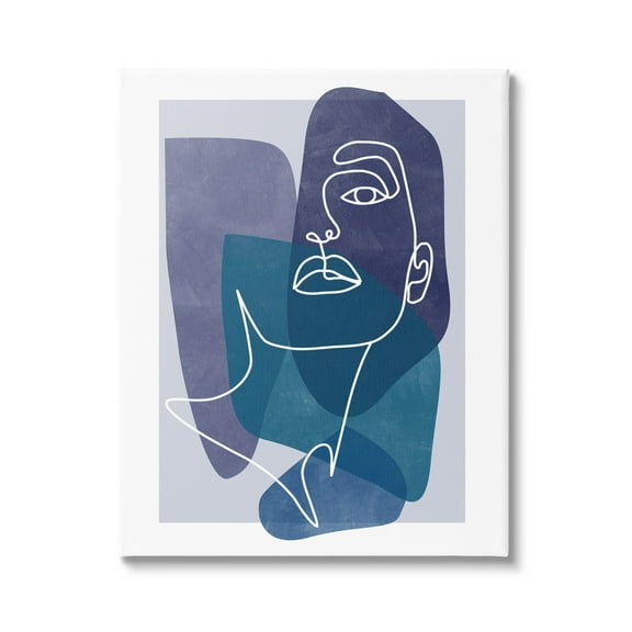 Stupell Industries Modern Line Doodle Face Bold Abstract Shapes Canvas Wall Art, 30 x 40, Design by Birch&Ink