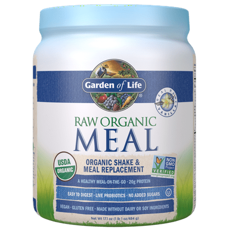 Garden of Life Raw Organic Meal Shake & Meal Replacement - Vanilla 17.1 oz (Best Organic Meal Replacement Shakes)