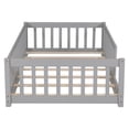 thumbnail image 5 of Miniyam Wood Twin Size Floor Bed with Safety Guardrails, Montessori Bed for Toddler, Gray, 5 of 8