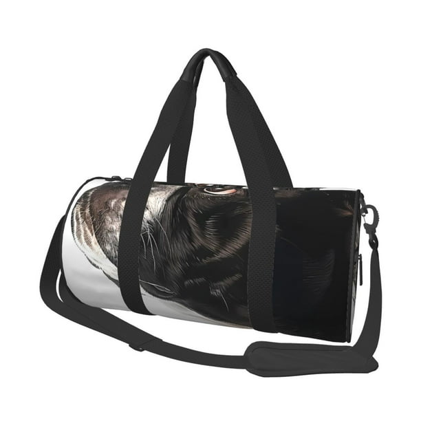 Easygdp Black And White Boston Terrier Bolsa de Viaje, Bolsa de Mano, Bolsa de Gimnasio, Bolsa de Equipaje para Viaje