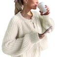 thumbnail image 1 of Wyeysyt Womens Cardigan Sweater Button Down Long Sleeve Chunky Soft Knit Sweater Fall Open Front Loose Casual Cardigan Coat, 1 of 7
