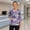 Dark Purple, variant on LNZGNM Scrub Tops for Women 3/4 Sleeve V neck Scrub Top Loose Fit Casual Floral Graphic Tees Nursing Workwear with Pockets,Green(XXXXXL)