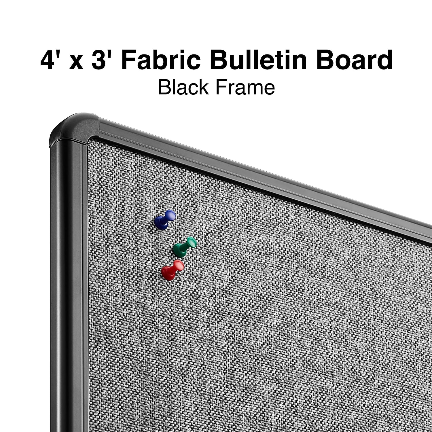 Staples Fabric Bulletin Board Black Frame 4' x 3' (ST61264) ST61264-CC