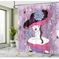 thumbnail image 5 of Ambesonne Girls Shower Curtain, Floral Noble Lady Fashion, 69"Wx75"L, Pink Purple, 5 of 5